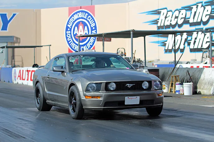 Even with what little horsepower we have from the factory, we were still able to get our factory underpowered and overweight Three-Valve to transfer weight quite nicely, thanks to all of the new suspension components.