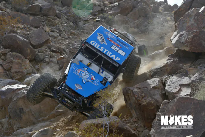 Clay Gilstrap had an excellent race finishing in the 9th spot. Here he drops down Full of Hate trying to outrun eventual race winner Shannon Campbell on his tail.