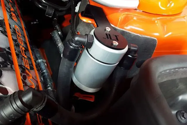 JLT Oil Separator 3.0 Driver Side for the '11-plus GT, BOSS 302, and Shelby GT350. PN 3011D.