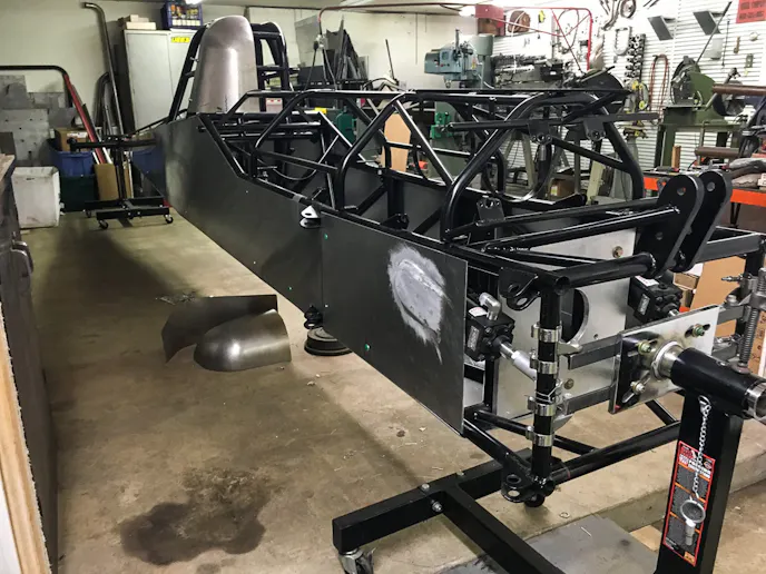 The body under construction at Don Groff's shop in Minnesota.