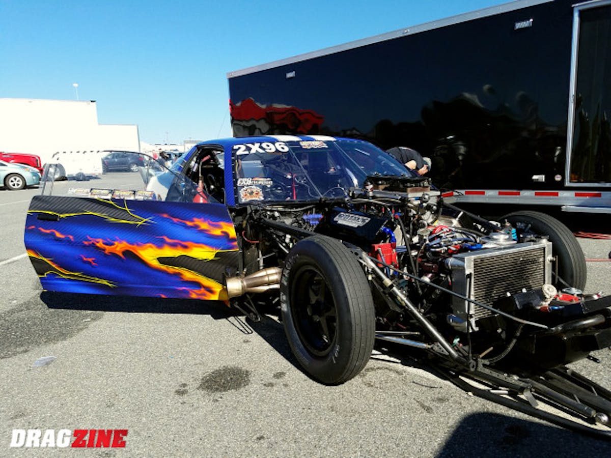 Outlaw 632 racer Jim Aldus bolted on drag radials for the first time this weekend getting one clean pass so far running a 4.59 at 159 MPH yesterday. He will put an A to B tune in the car for today's qualifying session then deal with going faster once he is solidly in the field. Aldus hails from Jacksonville, FL with power from Scotty's Racing Technology in Spring Hill, Florida. Sponsors that help with the program are local businesses Performance Welding, and Precision Carpet Cleaning.