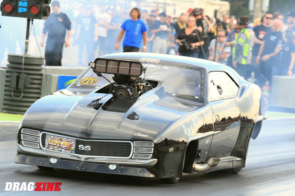 Paolo Giust ran well so far scoring a 4.02 at 189 putting him solidly mid pack in RVW in his debut weekend for his “Black Betty” Camaro which delivered here to the track by G Force Race Cars. He slowed slightly to a 4.04 last session and will be looking for the three second zone later tonight.