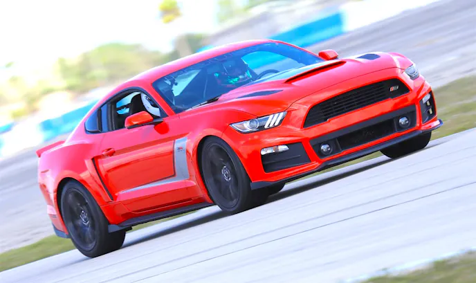 The Roush RS3 looked and sounded great lapping Sebring. Notably, the blower sound was muted, but the signature Roush quad-tip exhaust announced the car’s presence before it entered the range of our camera lens.