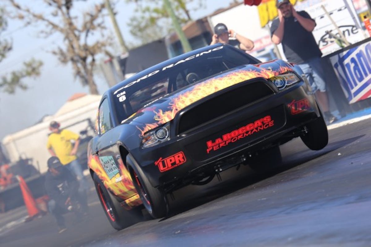 Ford drag racing legend Jimmy LaRocca is back for a run in Coyote modified. He too has completely worked over his combo for the new season. A constant is the Whipple 3.6-liter supercharger atop a robust Coyote engine. Along with the new driveline upgrades it sports a new, aerodynamic front end and some relocated weight. Jimmy expects it to run well this weekend.