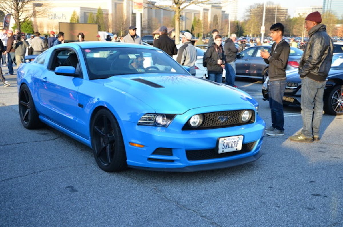 YouTube star "ThatDudeinBlue" David Patterson pulling into his spot in the feature lot.