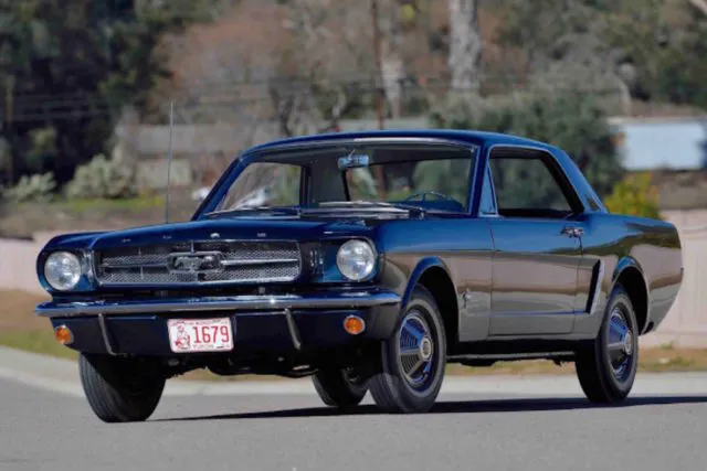 The first Mustang hardtop to receive a vehicle identification number (5F07U100002) was a pre-production model built so a Canadian Ford dealer would have a Mustang on its showroom floor the day the Mustang was introduced, April 17. This model is up for sale at the Mecum Auction in Indianapolis, Indiana.