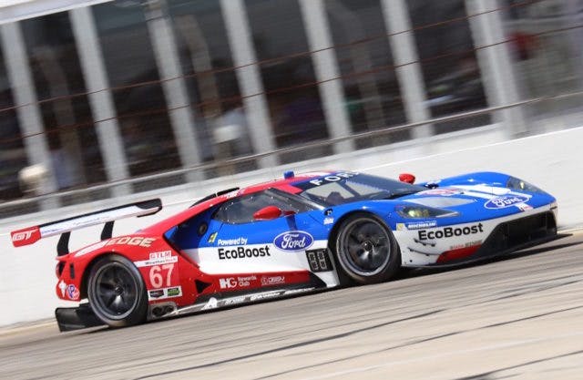 Likewise, the #67 GT — driven by Ryan Briscoe, Scott Dixon and Richard Westbrook — was in position for a podium finish at Sebring before it was spun out by another competitor.