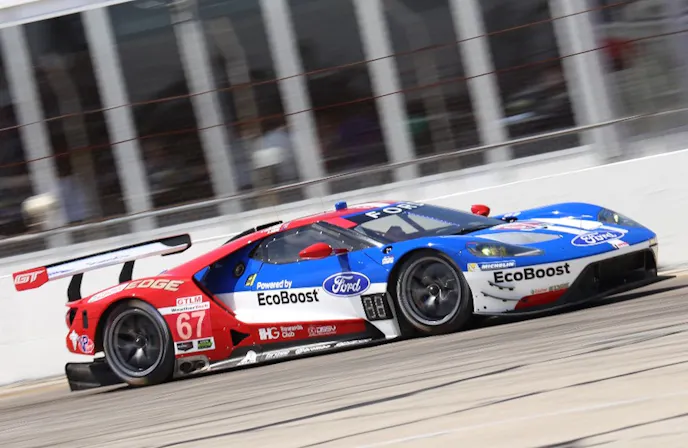 Likewise, the #67 GT — driven by Ryan Briscoe, Scott Dixon and Richard Westbrook — was in position for a podium finish at Sebring before it was spun out by another competitor.