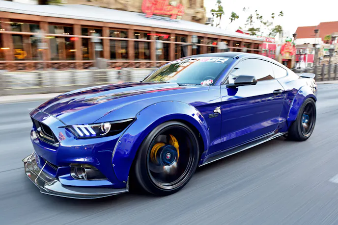 Ray drove his Mustang all the way from San Diego County, California, to Las Vegas, Nevada, for the photoshoot. And of course if you're in Vegas, you have to cruise the strip We even took a stroll by the Las Vegas Convention Center, the host for SEMA for a little inspiration!