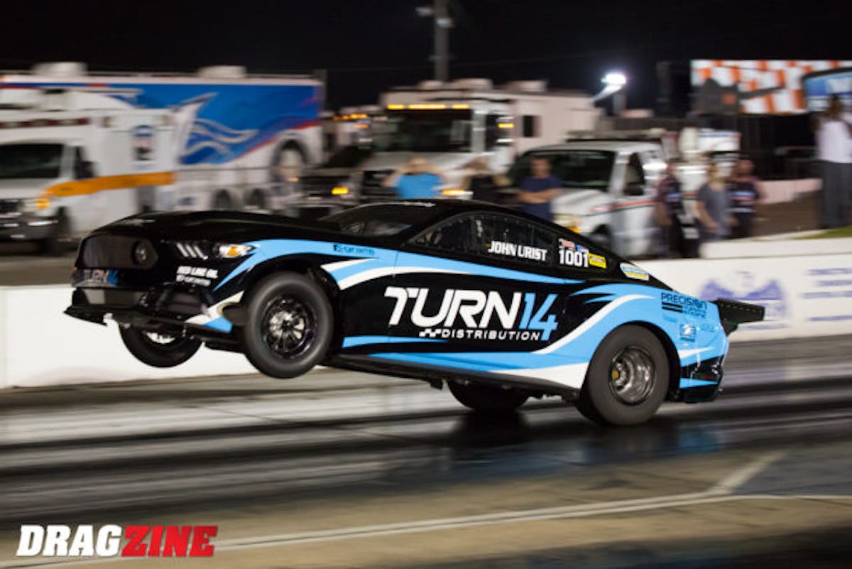 John Urist had been experiencing some traction issues until Q3 when he had a huge wheelstand. The car came down hard, but he was able to drive it off the track under its own power.