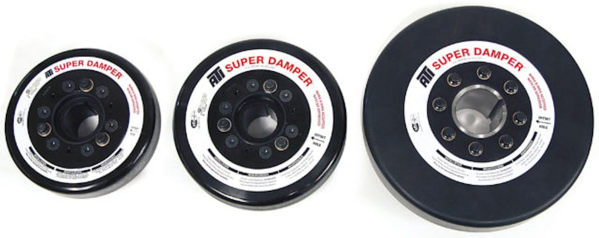 Here is a comparison between a 7-inch, 8-inch, and 10-inch damper.