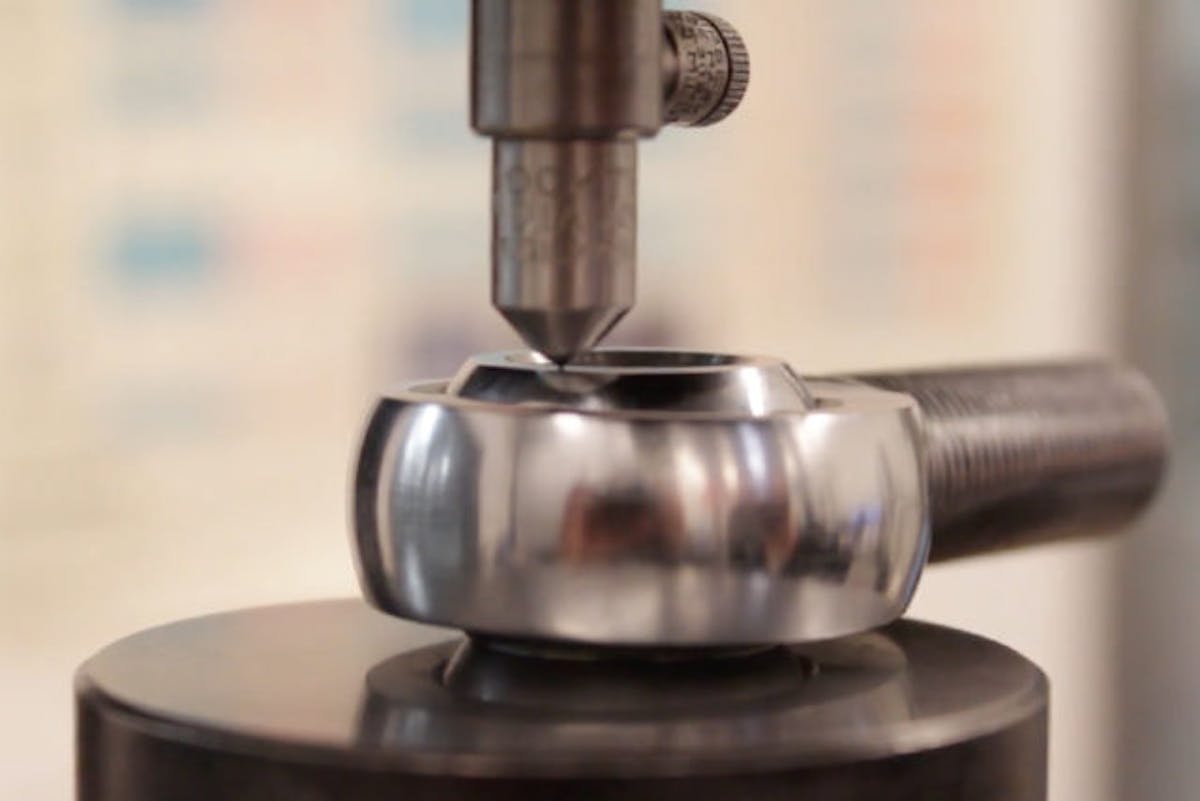Feeling the squeeze? The Rockwell hardness tests will determine if the metal is the proper hardness.