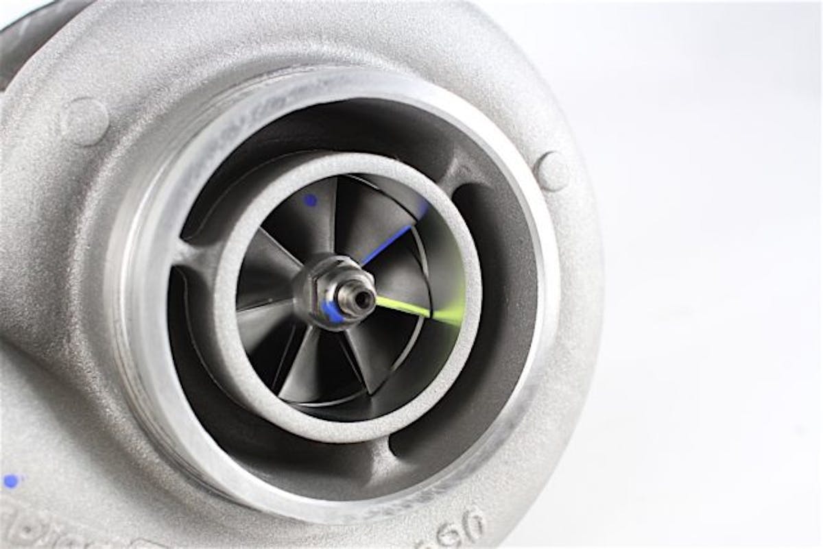 One neat feature of the S400SX is its extended tip technology, relating to the design of the compressor wheel. "The wheel is designed using computer programs that develop a three-dimensional calculation of airflow and pressure," said BorgWarner's Brian Rhinehart.