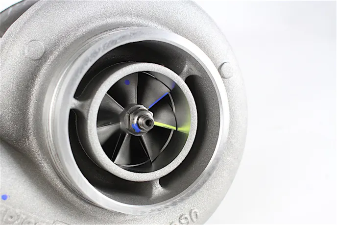 One neat feature of the S400SX is its extended tip technology, relating to the design of the compressor wheel. "The wheel is designed using computer programs that develop a three-dimensional calculation of airflow and pressure," said BorgWarner's Brian Rhinehart.