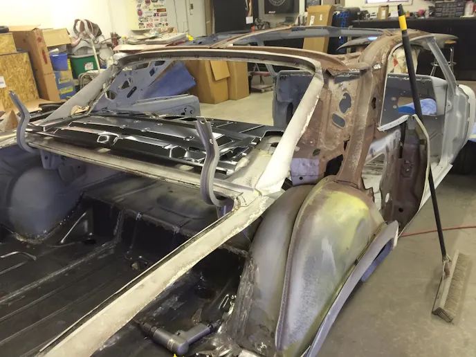 Rod asked his 20+ year friend Dave Fischer to help do the body work, when they were done, the only panels original to the car were the doors, trunk lid, rear body panel, and rockers, everything else was partially or entirely replaced. 