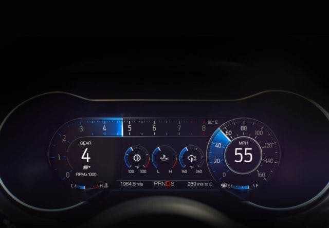 When the car hits the streets later this year, drivers will be able to select one of four exhaust modes via the driver exhaust mode menu or MyMode settings visible in that beautiful new digital instrument cluster. To tide anxious Mustang fans over, the company released a recording of the car blasting through the gears in track mode that can be used as a ringtone.
