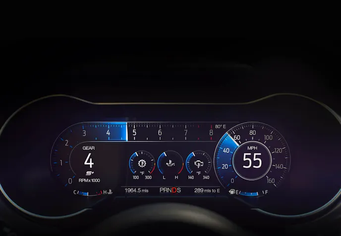 When the car hits the streets later this year, drivers will be able to select one of four exhaust modes via the driver exhaust mode menu or MyMode settings visible in that beautiful new digital instrument cluster. To tide anxious Mustang fans over, the company released a recording of the car blasting through the gears in track mode that can be used as a ringtone.