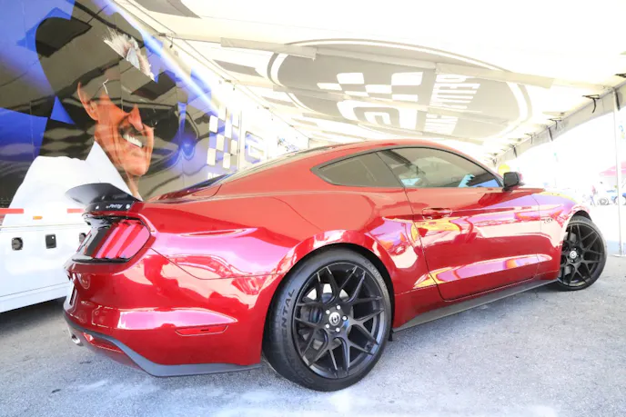The manufacturer displays featured a who’s who of aftermarket tuner Mustangs including this striking Petty Edition from Petty’s Garage. 