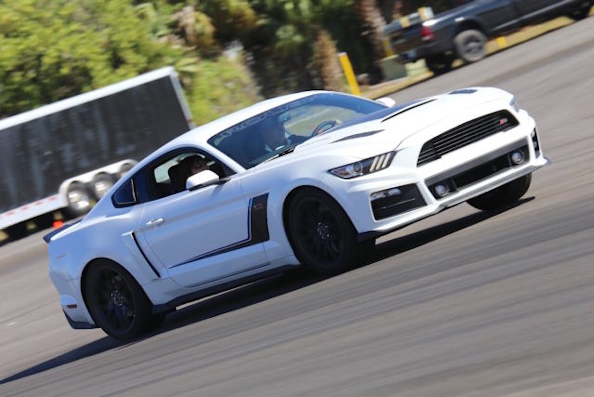We also rode in the Roush Stage 3 Mustang with the company’s Vice President of Marketing and Communications, Nick Shafer. This is a man who clearly knows his product. After taking a couple warm-up laps, he gave us a few tours of the short track, drifting around the big corner as the tires squealed to put down that 670 horsepower. If you attend one of these events, you have to take this ride.