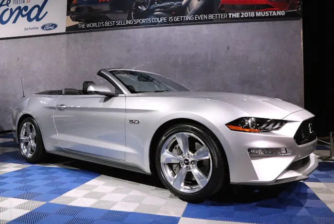 Part of the reason we trekked to the Barrett-Jackson auction in West Palm Beach, Florida, was to get a first look at the 2018 Mustang in person. We wish it had been right next to a 2017 so we could do a side-by-side comparison, but that will have to wait.