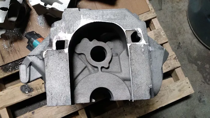 Before machining the raw Track Boss casting has an imposing, monolithic look. It’s the relatively low cost of CNC machining that makes such specialty blocks possible. 