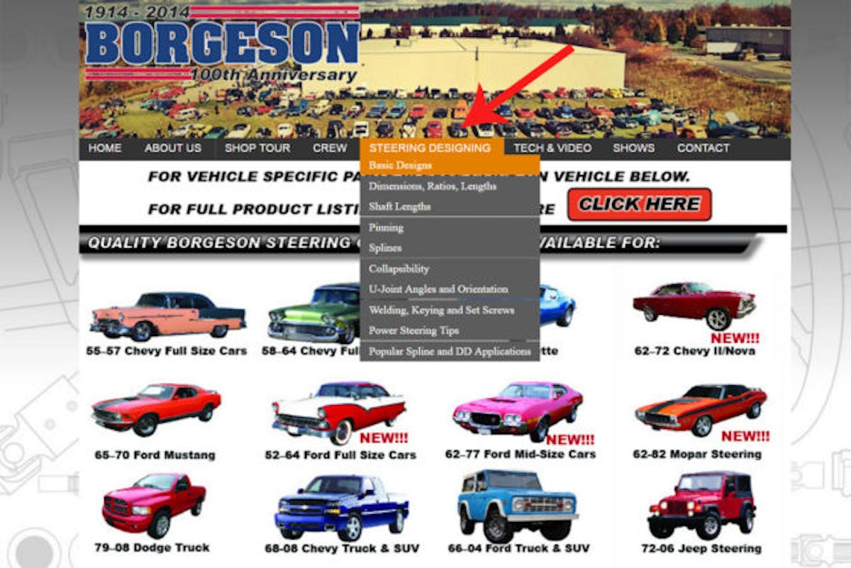 Borgeson Steering Home page