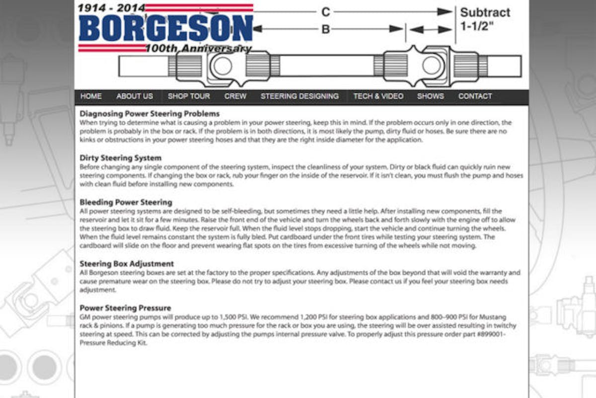Borgeson Steering PS