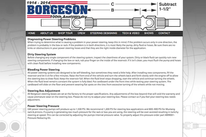 Borgeson Steering PS