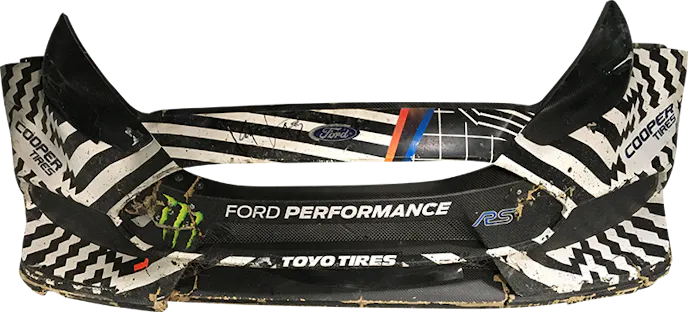 Another prize up for grabs is this bumper cover directly from Ken Block's Ford Focus RS RX. This is from the same Focus racecar that competed in the FIA World Rallycross Championship in 2016, and is autographed Block himself. You can enter to win this item here.