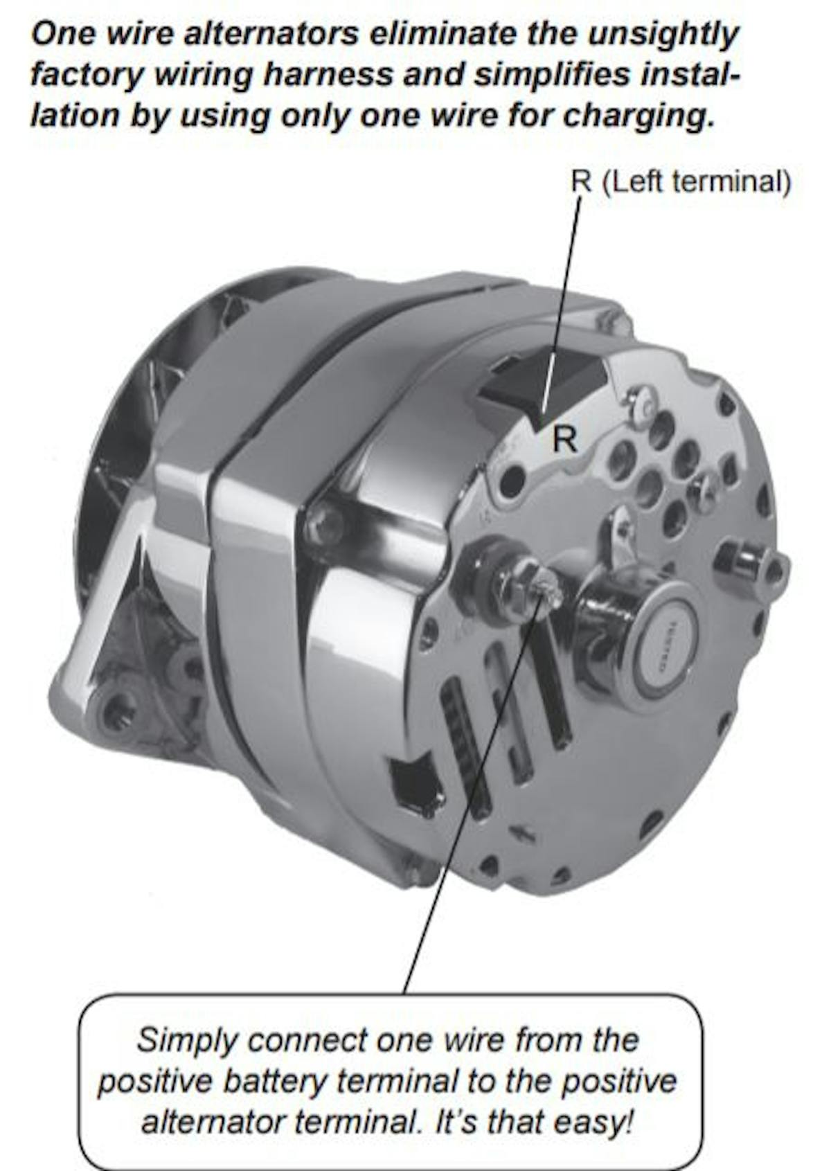 Tuff Stuff shows us how easier it is to wire a 1-wire alternator.
