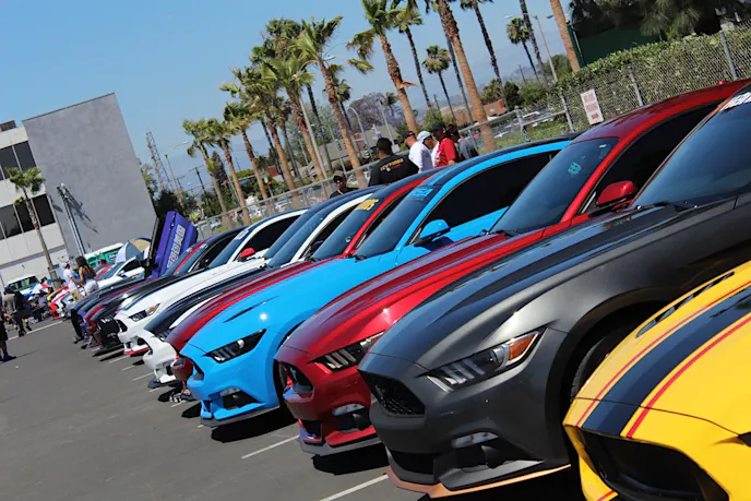 A sea of S550 Mustangs overtook the front left corner of the parking lot, just outside of Area 51. A nice mix of Coyote and EcoBoost-powered Fords indeed.