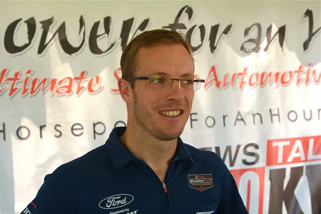 Besides acres of cars, Fab Fords always has a few celebrities drop by for interviews. We managed a few minutes with Ford GT Le Mans winner (and native) Sebastian Bourdais. The current Indy car points leader, he had been crashed out of an Indy race at Phoenix the day before by an errant competitor, so that’s where much of the conversation went. Sebastian lives in St. Petersburg, Florida these days, enjoys ovals and big open road courses (Spa, Le Mans) and was easy to talk to. 