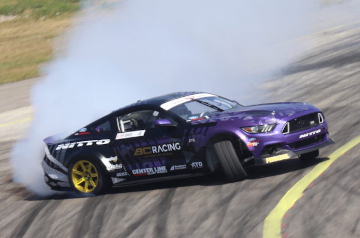 Last season, Chelsea Denofa competed in Formula Drift as a one-man team. This year he has the full support of the RTR Motorsports team.