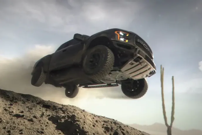 Raptor's factory suspension can soak up big jumps.