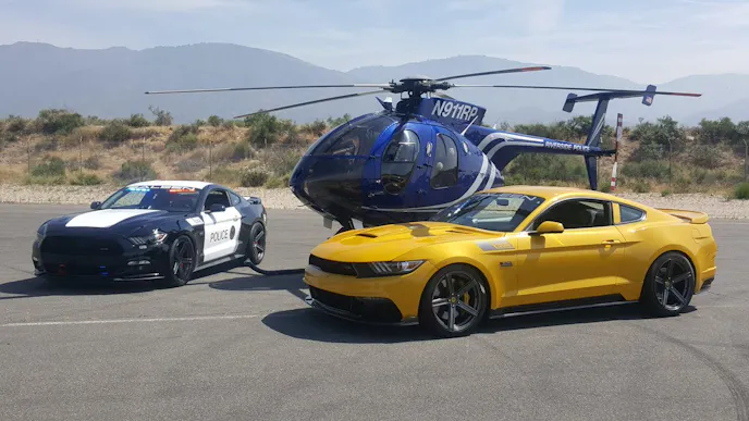 It was an exciting day for the Riverside Police Department when it took delivery of 730-horsepower Saleen patrol car. (Photo Credit: Riverside Police Department’s Air Support Unit)