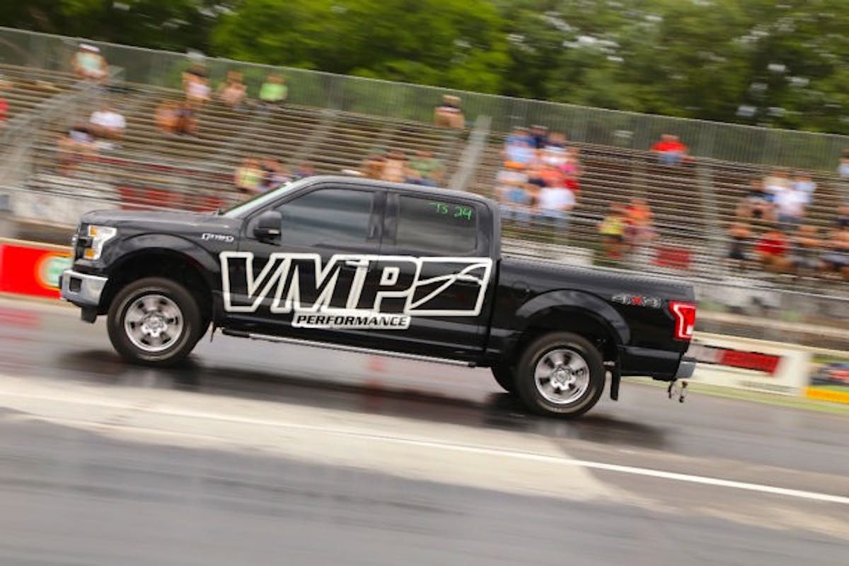 With Orlando close to VMP Performance’s headquarters it was no surprise to see Travis Deane out clicking off some low 12s in the company’s TVS-supercharged Coyote F-150 in the True Street class.