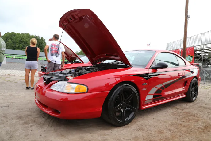 This car is a cool blast from the past. Chris Figueroa picked up this used SN-95 and began researching its Steeda heritage so he could restore it to its former glory. He recently added the Vortech supercharger and added fresh paint, including painting on replicas of the original Steeda decals.