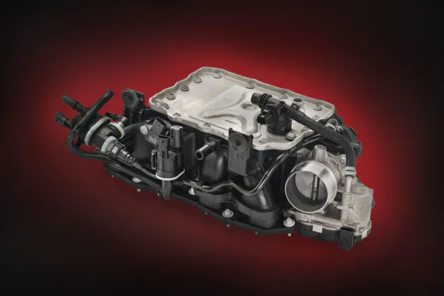 The new Ultramid plastics will debut on the Alfa Romeo Guilia, as seen here with the engine's manifold. Photo credit: BASF