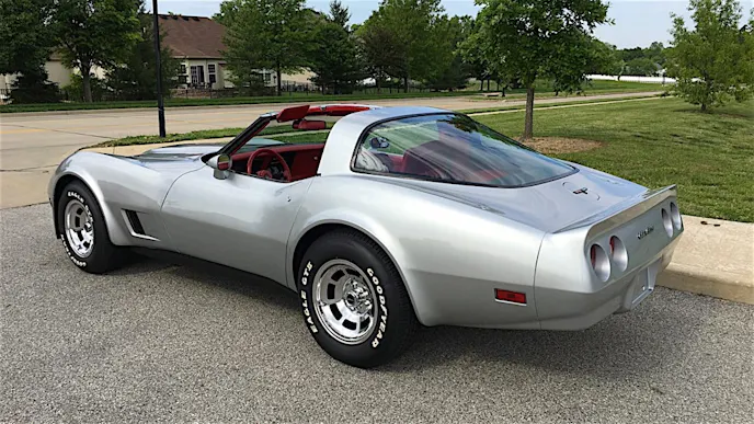 L81 350/190 HP engineAutomatic transmission Power steering Power brakes Factory air conditioning Tilt/telescopic steering column Power windows Power door locks T-Tops Polished alloy wheels Correct code 13 Silver paint Code 752 Red leather interior Believed to be 60,000 actual miles Clean CarFax history