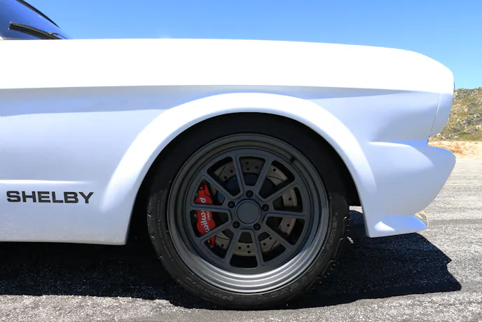 The Shelby gets serious stopping power by way of Wilwood six-piston calipers at both the front and rear. Though the brake pedal lacks linearity in terms of the pressure required for scrubbing off different amounts of speed, once we got used to the system it was clear that the brakes were more than up to the task of barreling down demanding mountain roads.