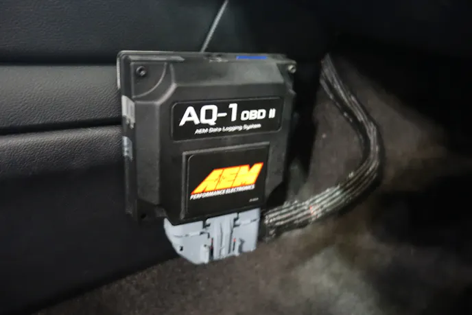 If you want to tune a 7-second street ’Stang like Mo Makki’s single-turbo S550, having ample data to examine is a big help. JPC Racing uses AEM’s new AQ-1 OBD-II Data Logger (PN 30-2501; $649.95) to record information from factory and aftermarket sensors.