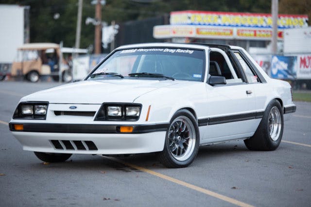 We think it goes without saying, Larry has one of the rarest Foxes around. This '86 four-eye Fox is a coupe and has T-tops, and it's one of the cleanest examples we've ever seen in person.