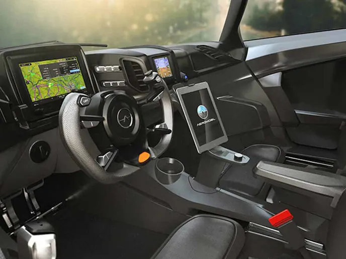 Despite the cramped fit, the cabin provides an ideal weight distribution for the airfaring vehicle, without compromising the road-going safety. Photo credit: AeroMobil 