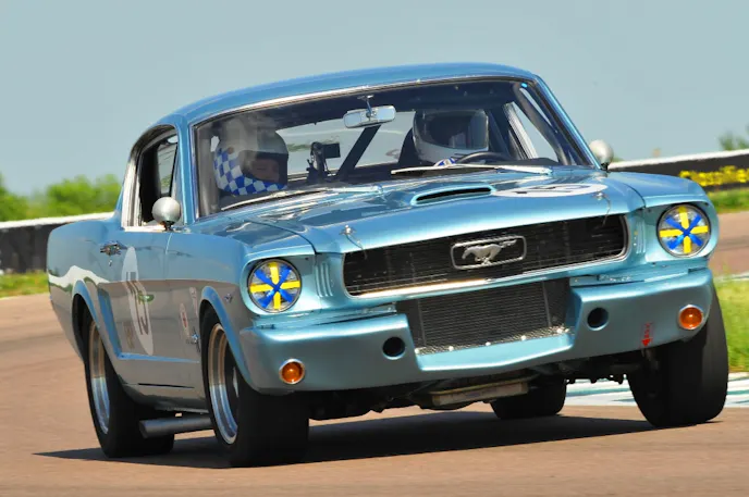 Mark Sellers takes his 1966 Mustang 2+2 vintage race car through its paces.