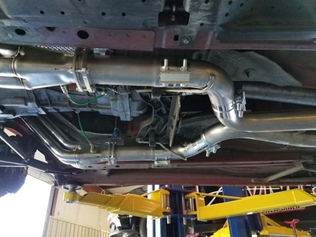 Rounding out the Dynatech 1 7/8-inch long-tubes is a Dynatech mid-pipe