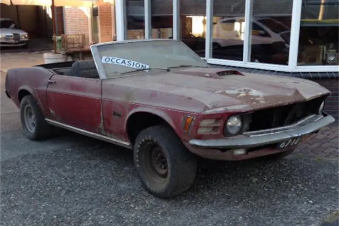 You could one an exceptionally unique Mustang. This all-wheel-drive 1970 Mustang convertible is for sale in the Netherlands. (Photo Credit: Classics.nl)