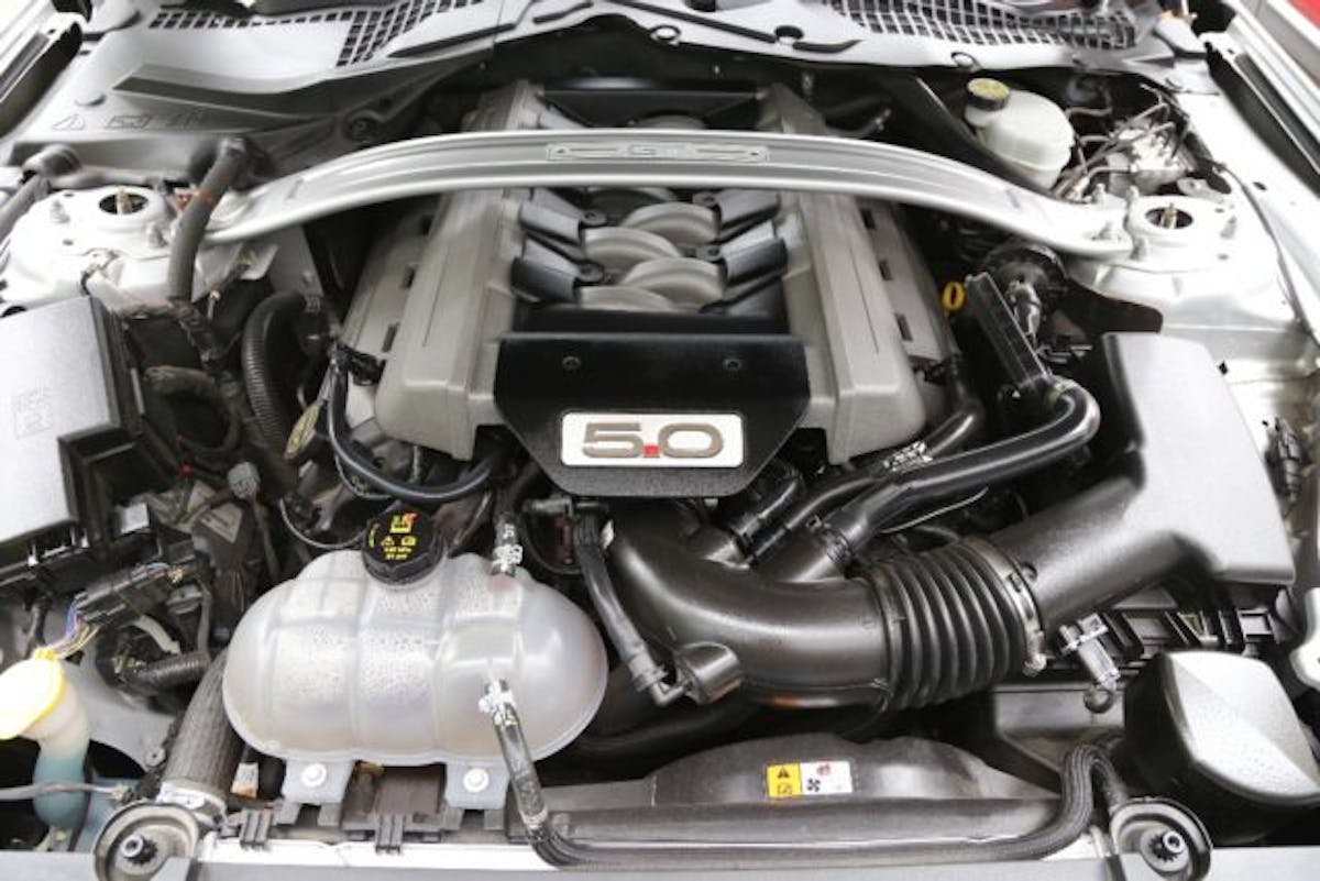 While the Coyote engine under the hood of the Mustang RTR Spec 2 is physically stock, it benefits from warranty-friendly power-enhancements in the form of a Ford Performance calibration and a Magnaflow/RTR cat-back exhaust.