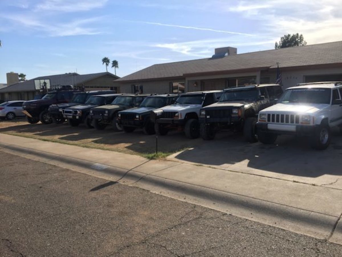 There are 3 more XJs in the backyard.
