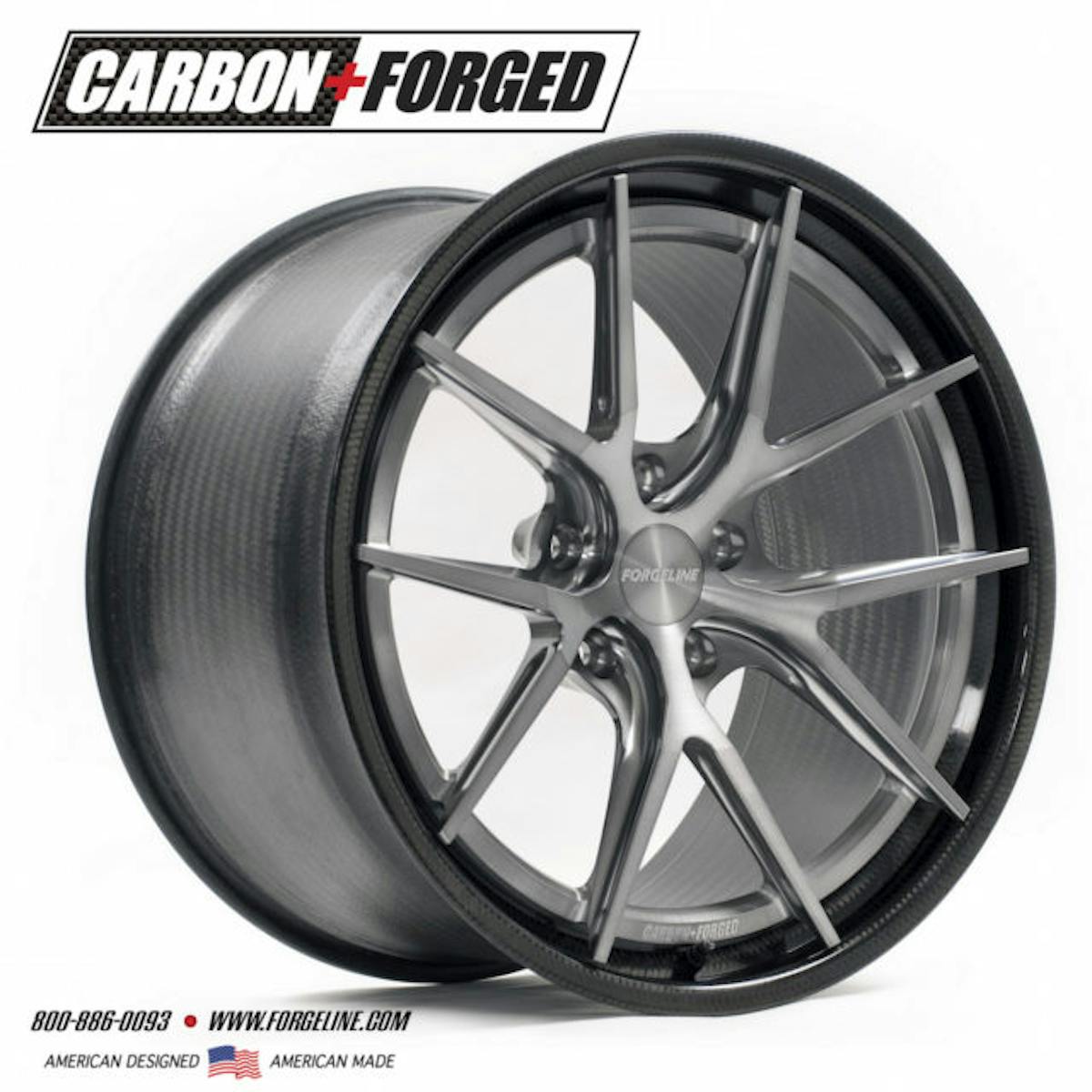 Forgeline worked with EMERGENT to fuse its aluminum wheel centers with lightweight, carbon fiber barrels. This allows for a flexible, customizable wheel that can be customized for your application and still reduce wheel weight by over 40 percent.