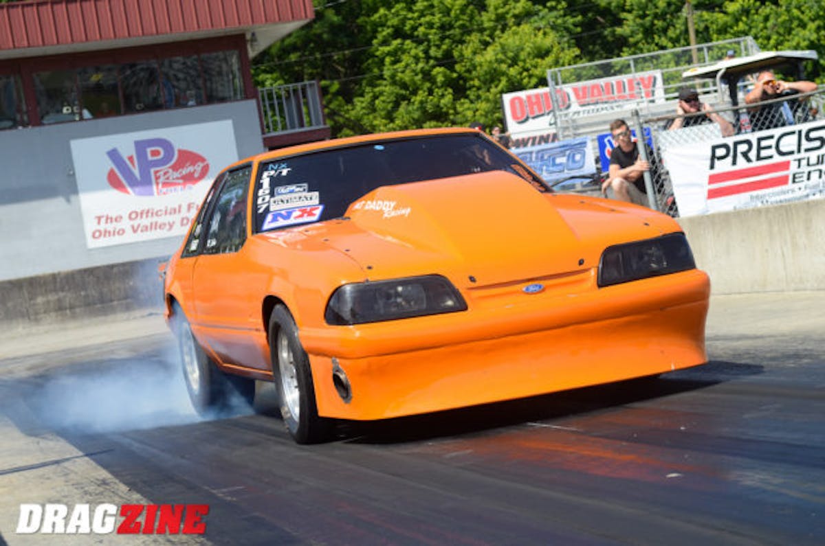 Number two qualifier Matt Schlein powered his Fox-body'Stang to the winner's circle in Nitrous X.
